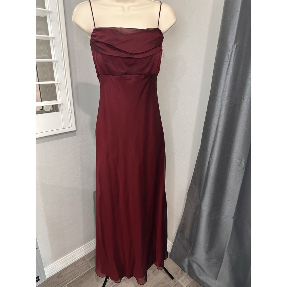Betsy & Adam burgundy maxi dress‎ size 4